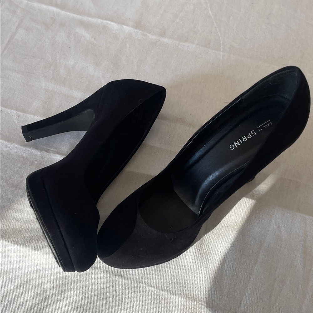 Call It Spring Black Suede Classic Pumps